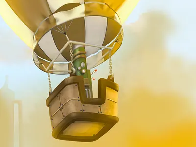 Steampunk Air Balloon cartoon design drawing funart illustration procreate