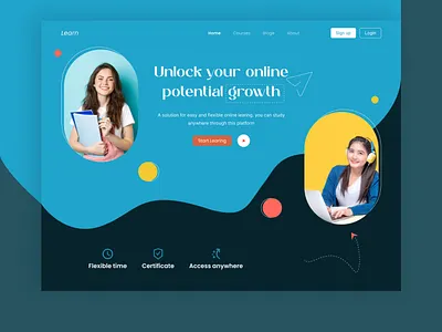 Online education class clean college courses design e learning educate education homepage learning lesson online platform school student study teaching ui ux website