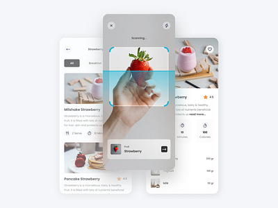 Scanning Fruit To Recipe Mobile App augment reality drink food graphic design indonesia milkshake mobile design recipe recipe app recipe food scan scanning