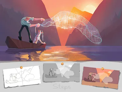 The Fishing animation art artist beast book cartoon characterdesign design illustration logo