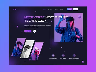 Metaverse hero section bitcoin blockchain crypto crypto web crypto website cryptocurrency currency ethereum exchange gradient hero page landing page main nft tokens ui ux web web design website