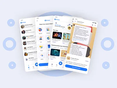 Chat App app chat communications communities freebie message messaging mobile onboarding ui ui kit
