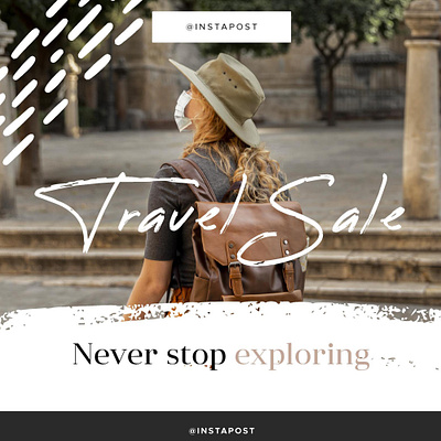 Travel Sale ( Instagram Post ) adobe illustrator adobe photoshop advanture advertisement branding design discount graphic design illustration instagram post mountain photography sale scoial media social media kit travel