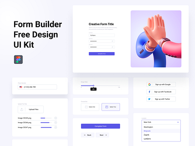 Form Builder Free Figma Design UI kit blue builder contact us creative creative form design figma form form builder forms free freebie kit ui web web form website