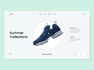 Sneaker Shop blue clean design flat minimal minimalism photo shop site sneakers store studio typography ui vector web white