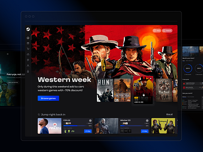 Steam Concept Store | UX/UI Design darkmode games gaming steam stream ui ux