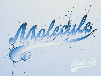 Lettering Water Molecule ae ai branding clean drop graphic design hand lettering identity lettering logo logotype molecule script splash typography water