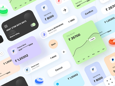 Finance App UI Elements bank cash clean exchange finance finance app fintech fintech app minimal modern money money transfer pay payment transfer