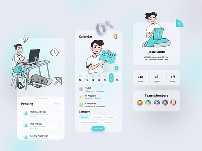 Task Management App app application branding design illustration management minimal task ui ux work