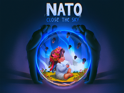 Close The Sky art baby child childhood danger design design studio digital art digital illustration digital painting girl graphic design illustration illustrator kid military stop war stop war in ukraine ukraine war