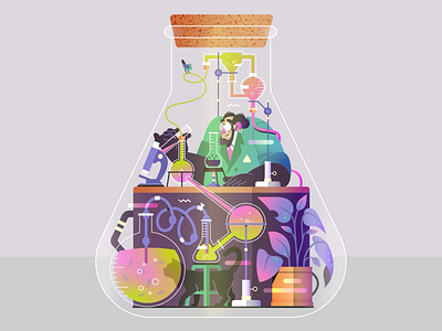 Vivarium -07- 2d animation animation 2d animation after effects cat gif illustration mad scientist motiondesign nft nft collection scientist vector animation vivarium vivarium 08