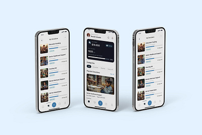 Charity Funding App Concept branding flutterflow ui uiux ux