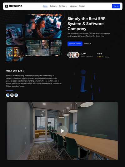 Landing Page craxinno craxinnotechnologies design erp erp system figma figma design graphic design home home page home screen landing page landing screen screen software development ui uiux