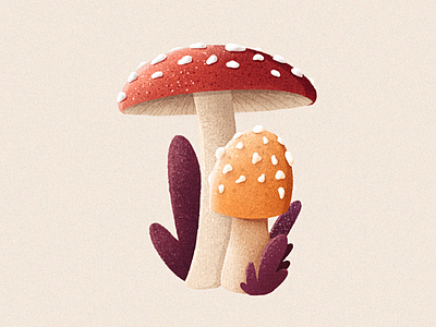 Mushrooms cute drawing illustration mushroom mushrooms procreate