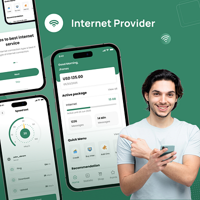 Internet Service Provider Concept branding design flutterflow ui uiux ux