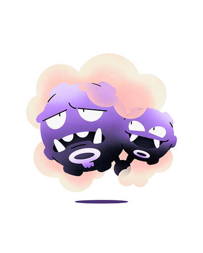 Weezing character drawing illustration pokemon sketch weezing