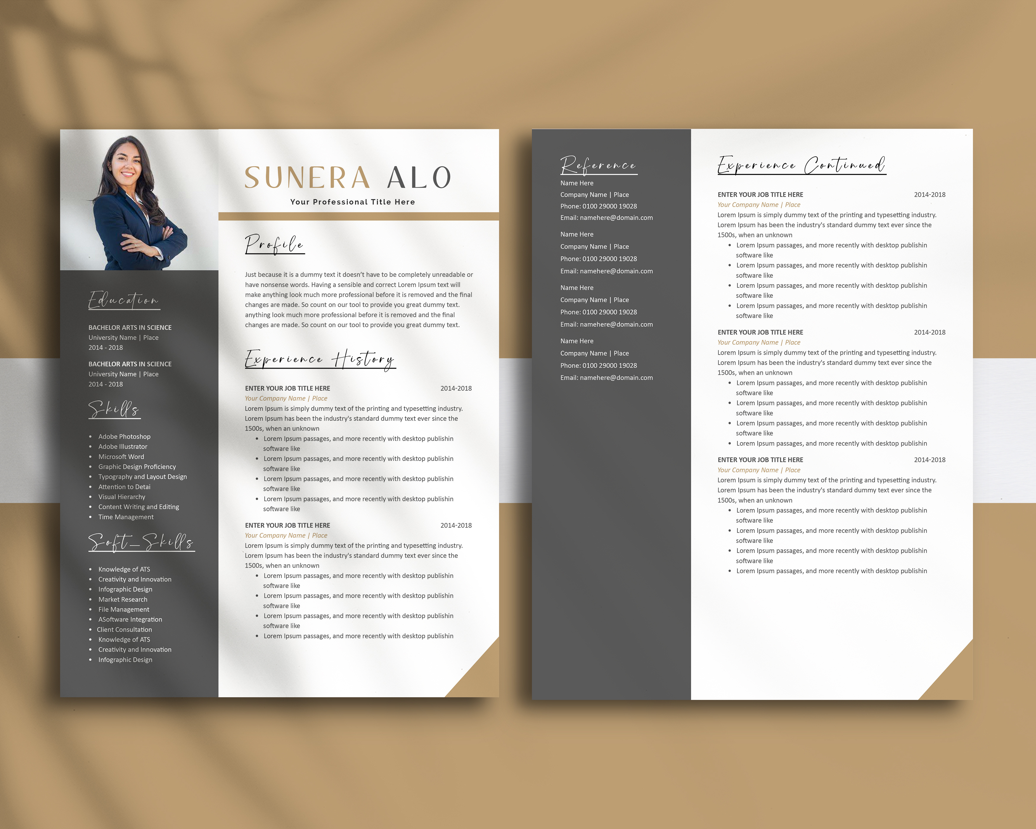 Resume Template, Clean and Minimalist ATS Resume Template Word job search success