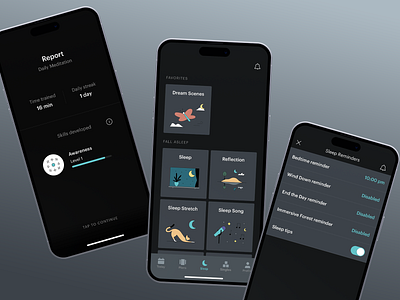 Daily Meditation App Design UX/UI app app design application applicattion design daily meditation dark dark mode interface layout meditating app meditation mobile app ui ui design user user experience user friendly ux ux design ux ui design