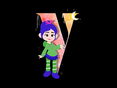 V for Venellope! creative cutegraphicstyle dailychallenge design disney illustration illustrator vector veneloppe