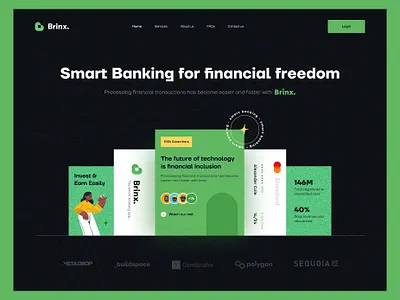 Fintech Website Header app branding design fintech fintech app illustration mobile app design payment uidesign website website design