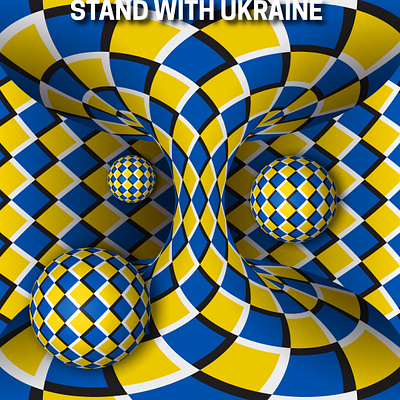 Ukrainian colors illusion abstract design digital art graphic design illusion op art opart optical art optical illusion ukraine ukrainian ukrainian colors yellow blue