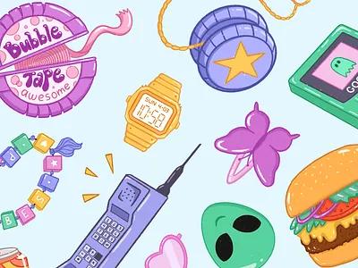 90s vibe 90s 90s style animation art design digital art illustration logo sticker sticker pack