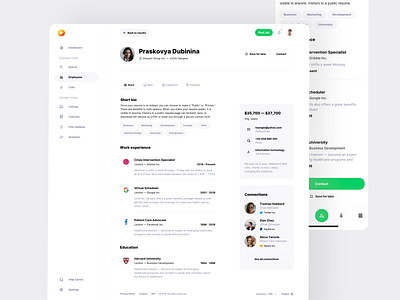 Employee Profile (CV) - Workster UI Kit for Job Boards app bio board candidate cv design desk employee example inspiration job page post profile saas ui ui kit user ux work