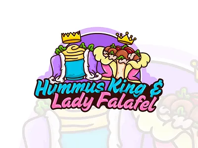 King & Lady branding character design crown crown logo design falafel falafel logo graphic design hummus hummus logo illustration king king logo logo logo design queen queen logo ui ux vector