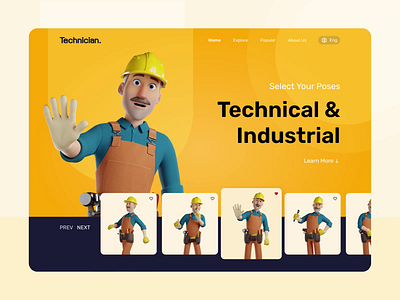 Handyman - 3D Character Exploration 3d 3d cartoon character 3d character 3d character illustration 3d construction character 3d mascot blender cartoon character construction construction illustration design mascot mascot 3d mascot character