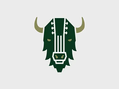 Buffalo Grass Fest Logo branding buffalo education festival grass guitar logo music texas typography
