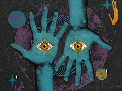 Test illy for album cover. album collage design halftone illustration music texture