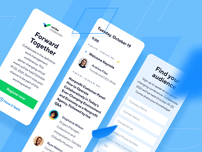 Wrike Collaborate Mobile Website animation app brand branding design event illustration mobile motion graphics ui ux web webdesign website wrike