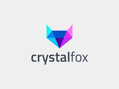 crystal fox animal blockchain branding clever creative crypto crystal design diamond fox futuristic geometric head logo minimal simple