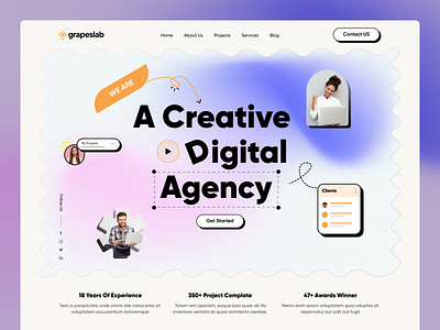 Grapeslab - Creative Digital Agency agency anik deb clean creative design system digital marketing dribbble best shot homepage designer landing page landingpage designer minimalist popular popular design uiux uiux designer web web design web designer website website designer