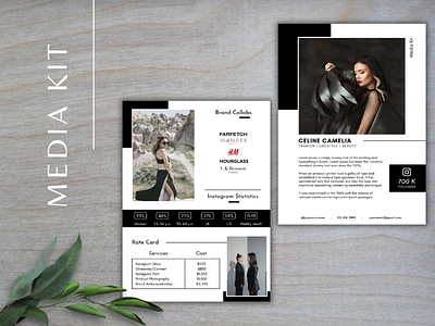 Kit Media - Influencer black canva mediakit template