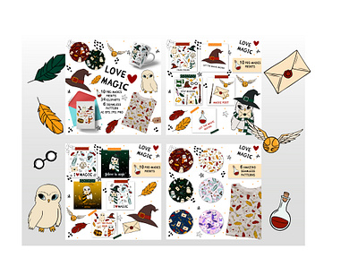 Love magic ai graphic design illustration magic owl pattern school of magic seamless vector