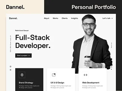 Dannel - Personal Portfolio agency coded template creative cv design digital agency figma freelancer html html5 minimal personal portfolio resume studio template ui ui8 ux website