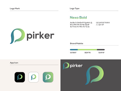 pirker logo design | P Letter logo mark app app icon app icon logo brand identity branding gradient letter logo letter p letter p logo logo logo branding logo design logo designer logo mark logodesign logotype modern p letter p letter logo private land logo