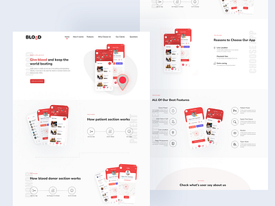 App promotion web design blood app ui uiux ux