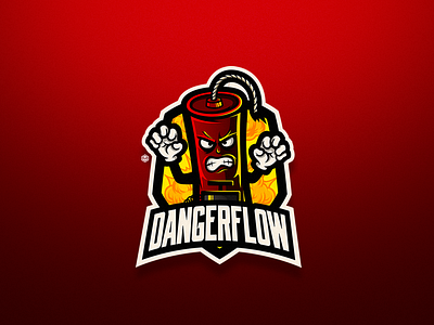 DYNAMITE #DANGERFLOW angry brand branding design dynamite esports gaming icon illustration logo mascot mascot esports mascot logo puerto rico red vector