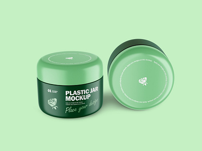 Plastic Round Jars - PSD Mockup 3d blender 3d cosmetic cream jar editable gold mockup package photoshop plastic psd round jar skin care template