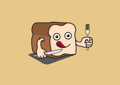 Bread cartoon illustration logo