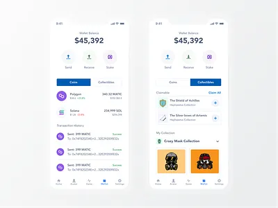 NFT Wallet blockchain crypto defi design nft ui web web3