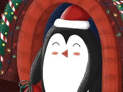 DADDY PENGUIN IS COMING HOME 2d book children`s book design illustration illustrations postcard