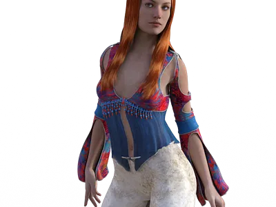 3D model redhaired gypsy 3d design graphic design illustration