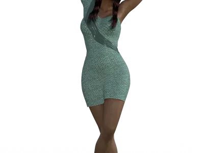 3D Model woman in green 3d design graphic design illustration