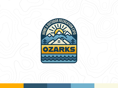 Ozarks Home & Outdoor Recreation Expo camping clean emblem hills home logo missouri mountains outdoor ozarks simple state trees