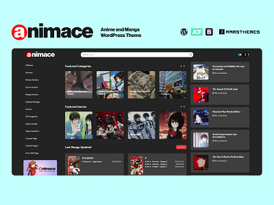 ANIMACE - Anime and Manga WordPress Bootstrap Theme anime bootstrap comics design manga minimalistic movies reader series templates themes ui ux wordpress wordpress design wordpress theme