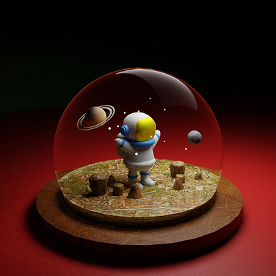 #1 The space bubble 3d 3d art 3d artist 3dart blender3d design graphic design illustration lowpoly3d photoshop ui uidesign