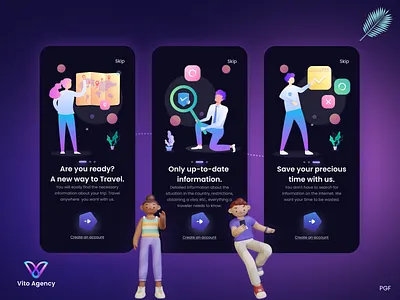 Travel Guide Application Onboarding iOS 3d 3d renders agency animation app application design development free graphic design illustration ios onboarding product design travel guide trends ui uikit ux uxui design